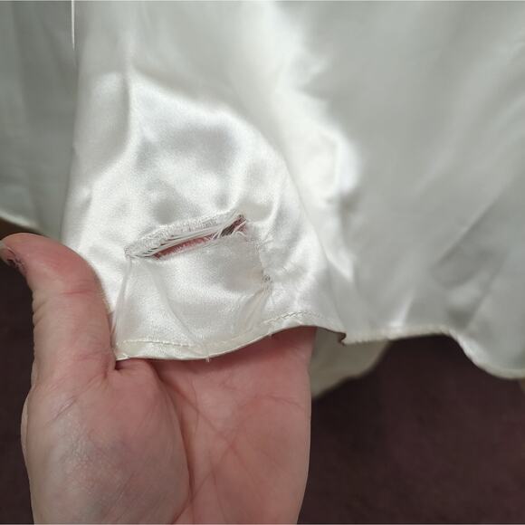 Vintage Jessica McClintock Wedding Gown Lace Bodice Satin Skirt Size 8 - Picture 14 of 16